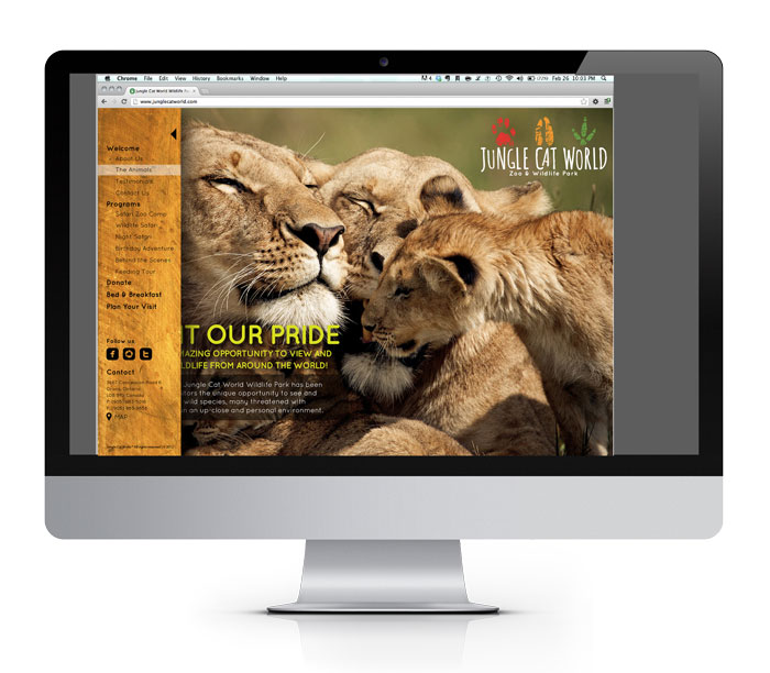Jungle Cat World website page