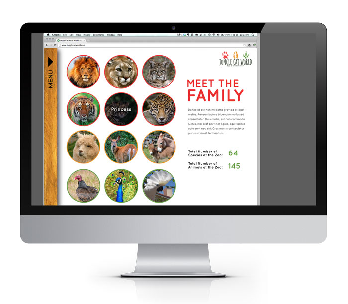 Jungle Cat World website page