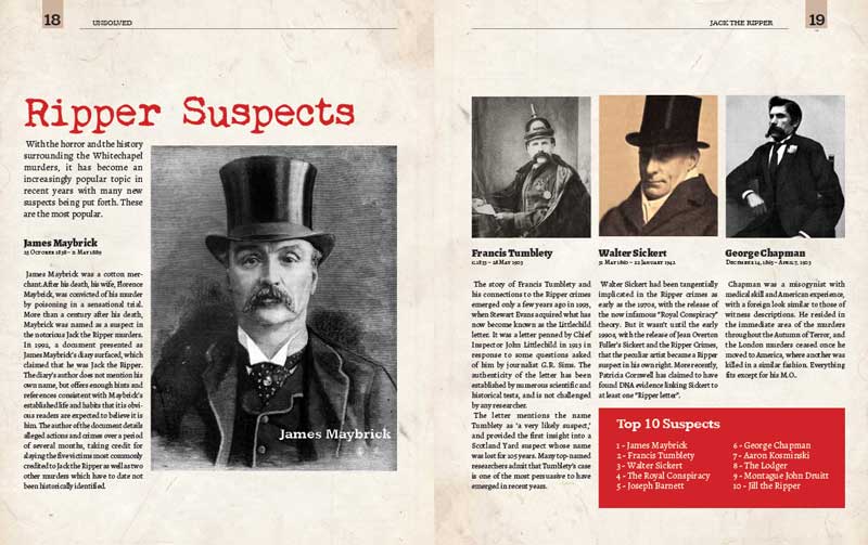 Unsolved: Jack the Ripper spread